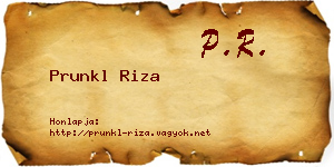 Prunkl Riza névjegykártya